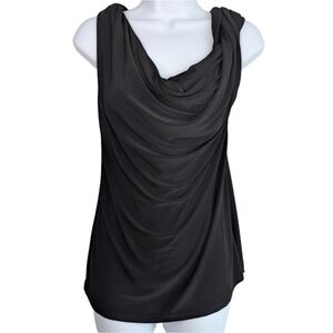 Vintage L'Amadei Women's Small Black‎ Sleeveless Slouchy Cowl Neck Tank Top